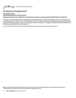 John Hancock Lifestyle Blend Balanced Portfolio summary prospectus