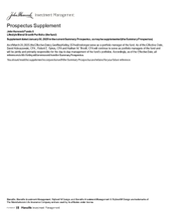 John Hancock Lifestyle Blend Growth Portfolio summary prospectus