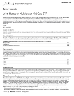 John Hancock Multifactor Mid Cap ETF summary prospectus