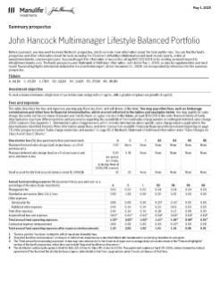 John Hancock Multimanager Lifestyle Balanced Portfolio summary prospectus