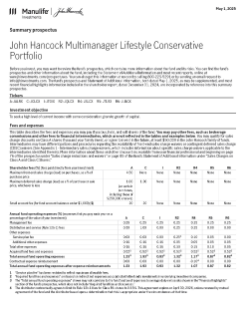 John Hancock Multimanager Lifestyle Conservative Portfolio summary prospectus