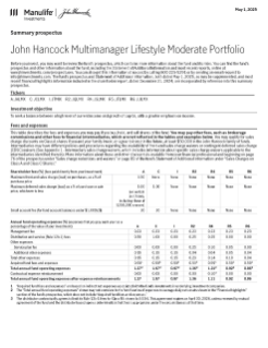 John Hancock Multimanager Lifestyle Moderate Portfolio summary prospectus