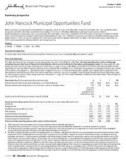 John Hancock Municipal Opportunities Fund summary prospectus