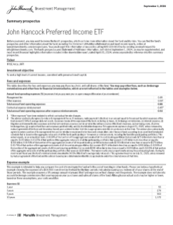 John Hancock Preferred Income ETF summary prospectus
