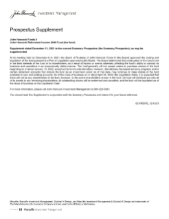 John Hancock Retirement Income 2040 summary prospectus