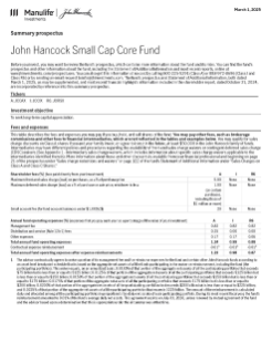 John Hancock Small Cap Core Fund summary prospectus