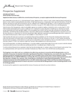 John Hancock Small Cap Value Fund summary prospectus