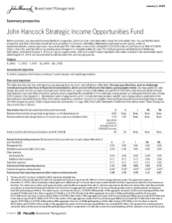 John Hancock Strategic Income Opportunities Fund summary prospectus