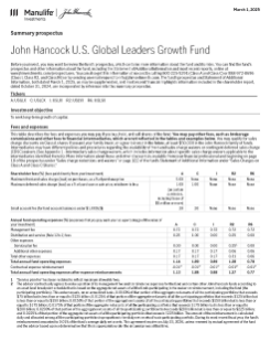 John Hancock U.S. Global Leaders Growth Fund summary prospectus