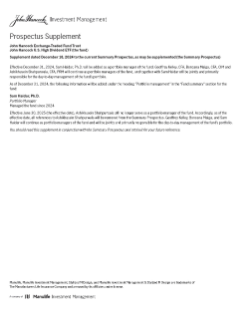 John Hancock U.S. High Dividend ETF summary prospectus