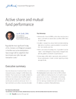 Active share and mutual fund performance