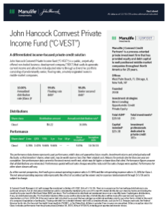 John Hancock Comvest Private Income Fund fact sheet 