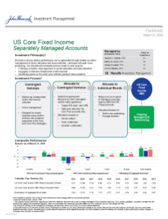 Core Fixed Income Strategy investment professional fact sheet
