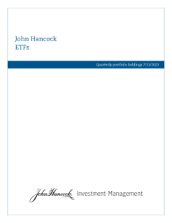 Fiscal Q1 holdings report John Hancock fixed income ETFs