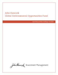 Fiscal Q1 holdings report John Hancock Global Environmental Opportunities Fund