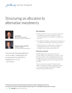 How to structure an allocation to alternative investments