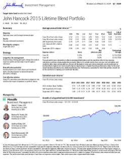 John Hancock 2015 Lifetime Blend Portfolio investor fact sheet