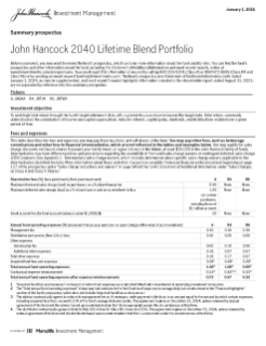 John Hancock 2040 Lifetime Blend Portfolio summary prospectus