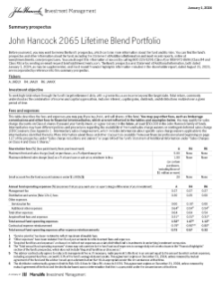 John Hancock 2065 Lifetime Blend Portfolio summary prospectus