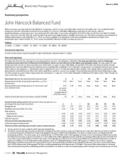John Hancock Balanced Fund summary prospectus