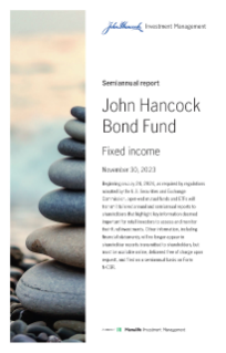 John Hancock Bond Fund semiannual report