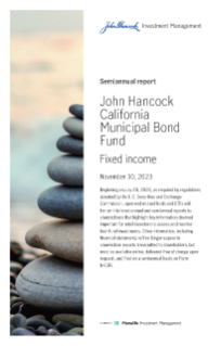 John Hancock California Municipal Bond Fund semiannual report