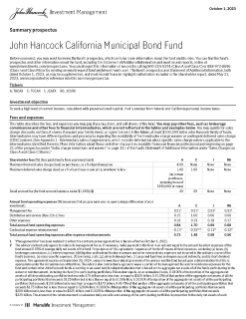 John Hancock California Municipal Bond Fund summary prospectus