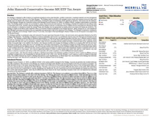 John Hancock Conservative Income MF ETF Tax Aware profile sheet