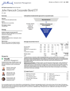 John Hancock Corporate Bond ETF investor fact sheet