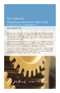 John Hancock Disciplined Alternative Yield Fund annual report