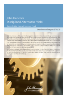 John Hancock Disciplined Alternative Yield Fund semiannual report