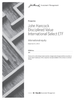 John Hancock Disciplined Value International Select ETF prospectus