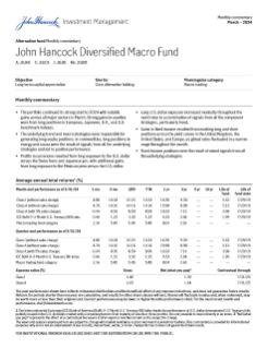 John Hancock Diversified Macro Fund monthly commentary