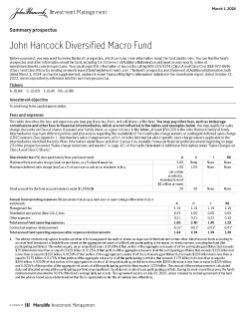 John Hancock Diversified Macro Fund summary prospectus