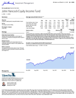 John Hancock Equity Income Fund investor fact sheet