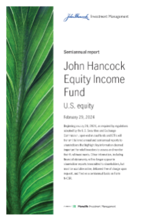 John Hancock Equity Income Fund semiannual report