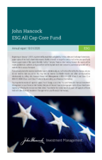 John Hancock ESG All Cap Core Fund annual report