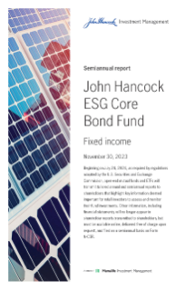 John Hancock ESG Core Bond Fund semiannual report