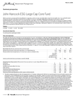 John Hancock ESG Large Cap Core Fund summary prospectus