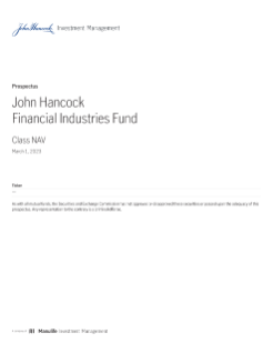 John Hancock Financial Industries Fund Class NAV prospectus