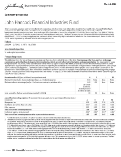 John Hancock Financial Industries Fund summary prospectus