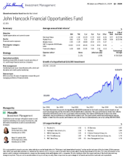 John Hancock Financial Opportunities Fund investor fact sheet