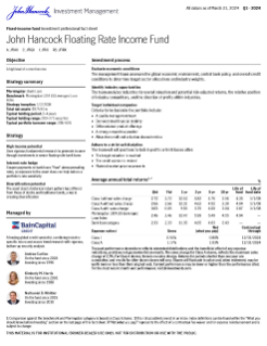 John Hancock Floating Rate Income Fund investment professional fact sheet