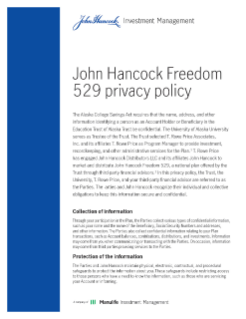 John Hancock Freedom 529 privacy policy