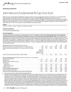 John Hancock Fundamental All Cap Core Fund summary prospectus