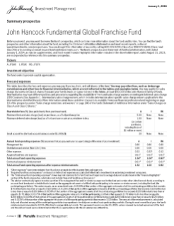 John Hancock Fundamental Global Franchise Fund  summary prospectus