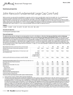 John Hancock Fundamental Large Cap Core Fund summary prospectus