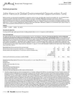 John Hancock Global Environmental Opportunities Fund summary prospectus