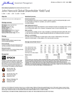 John Hancock Global Shareholder Yield Fund investment professional fact sheet