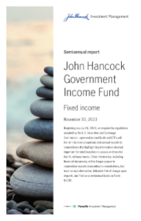 John Hancock Government Income Fund semiannual report